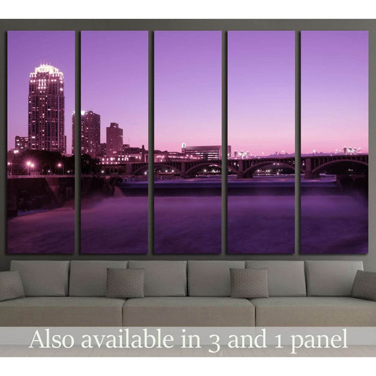 Magic hour in Minneapolis №1726 Ready to Hang Canvas Print - Zellart Canvas Prints ALL_Products, s-1726