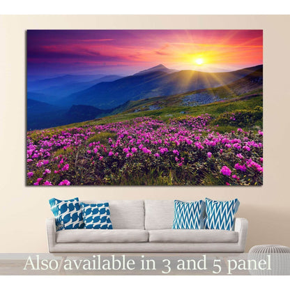 Magic pink rhododendron flowers №849 Ready to Hang Canvas Print - Zellart Canvas Prints ALL_Products, s-849