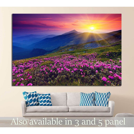 Magic pink rhododendron flowers №849 Ready to Hang Canvas Print - Zellart Canvas Prints ALL_Products, s-849
