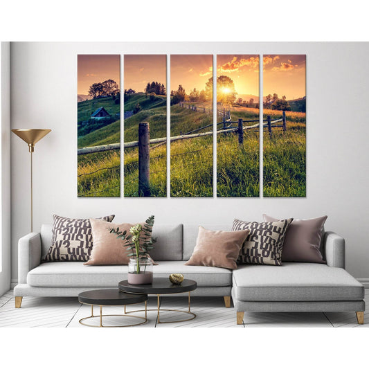 Magic Sunrise In Carpathian, Ukraine №04229 Ready to Hang Canvas Print - Zellart Canvas Prints ALL_Products