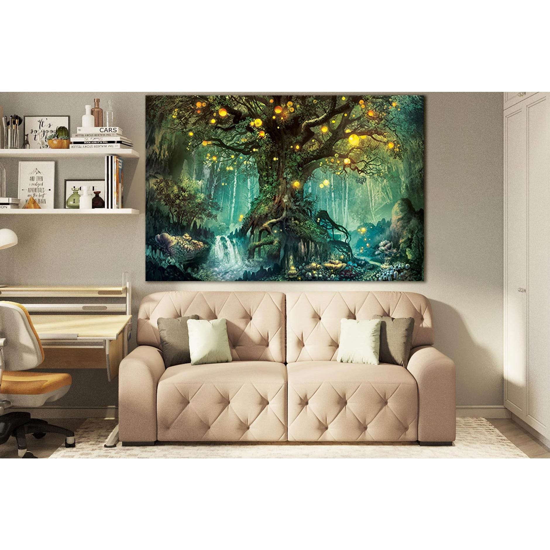Magic Tree №SL1267 Ready to Hang Canvas Print - Zellart Canvas Prints 0new, ALL_Products, Fantasy And Sci Fi Wall Art