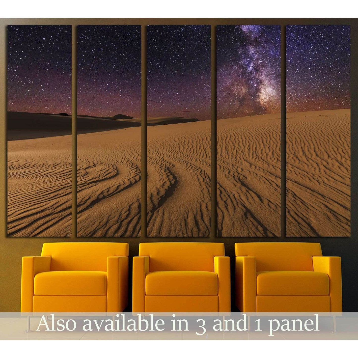 Magnificent starry sky over the desert landscape №3213 Ready to Hang Canvas Print - Zellart Canvas Prints ALL_Products, s-3213