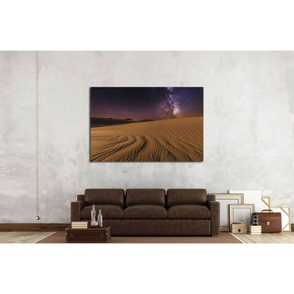 Magnificent starry sky over the desert landscape №3213 Ready to Hang Canvas Print - Zellart Canvas Prints ALL_Products, s-3213