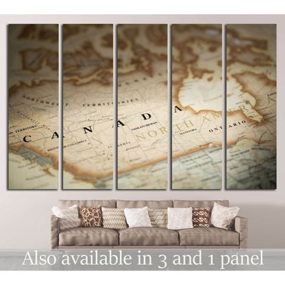 Magnifying Canada on map №2101 Ready to Hang Canvas Print - Zellart Canvas Prints ALL_Products, s-2101