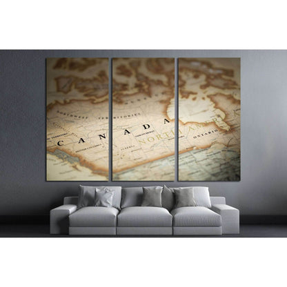 Magnifying Canada on map №2101 Ready to Hang Canvas Print - Zellart Canvas Prints ALL_Products, s-2101