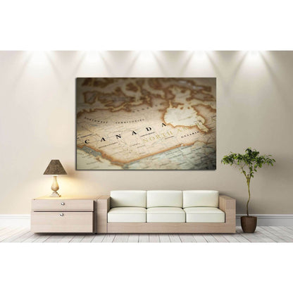 Magnifying Canada on map №2101 Ready to Hang Canvas PrintCanvas art arrives ready to hang, with hanging accessories included and no additional framing required. Every canvas print is hand-crafted, made on-demand at our workshop and expertly stretched arou