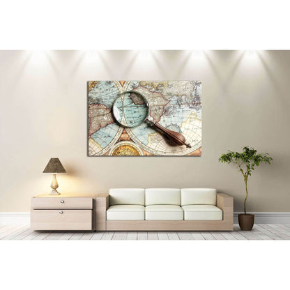 Magnifying glass and ancient old map №2813 Ready to Hang Canvas PrintCanvas art arrives ready to hang, with hanging accessories included and no additional framing required. Every canvas print is hand-crafted, made on-demand at our workshop and expertly st