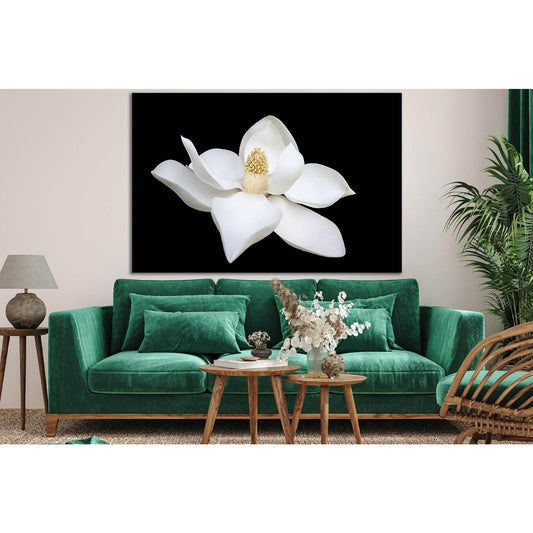 Magnolia On A Black Background №SL688 Ready to Hang Canvas Print - Zellart Canvas Prints 0new, ALL_Products, Floral & Botanical Wall Art