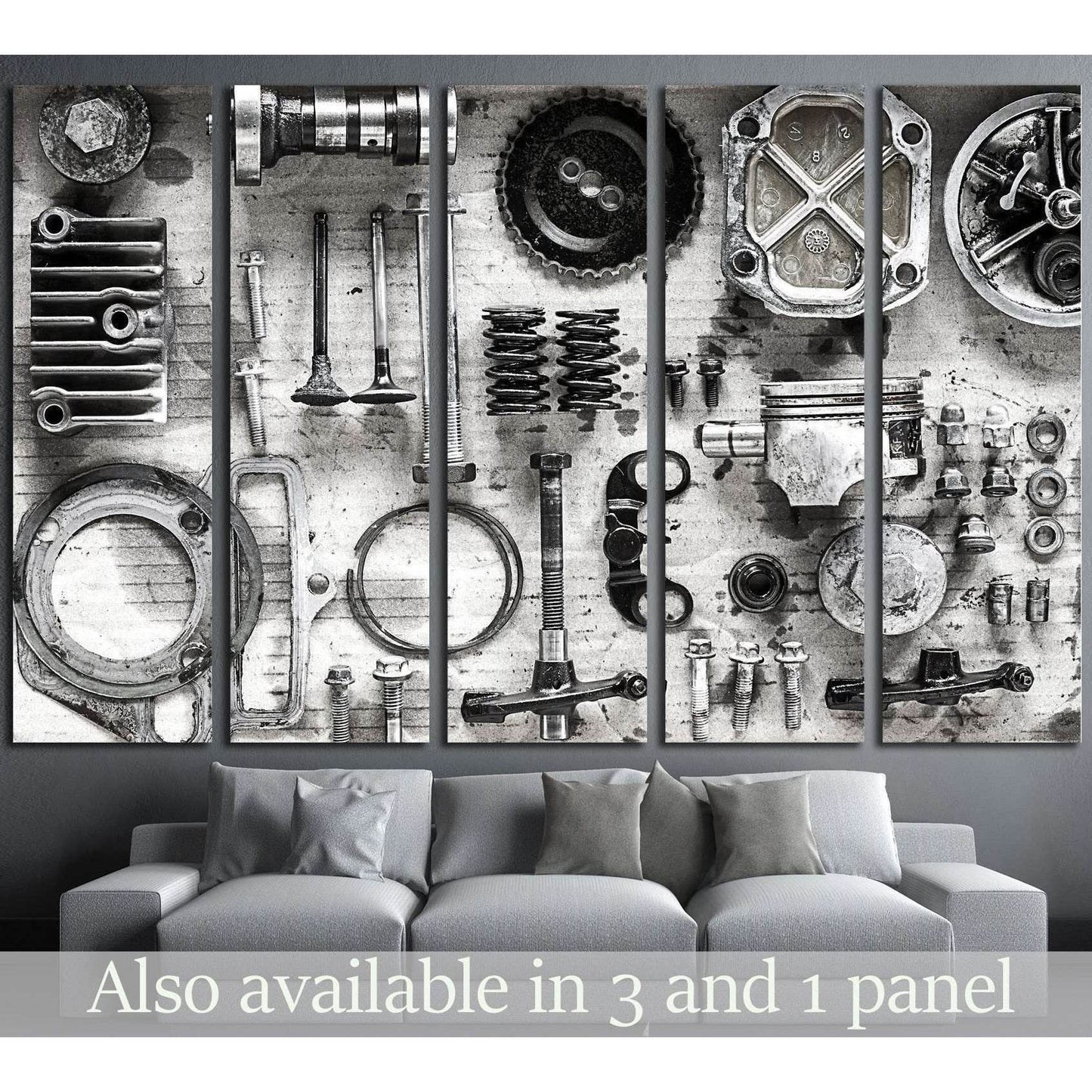 maintenance old parts of engine №1876 Ready to Hang Canvas Print - Zellart Canvas Prints ALL_Products, s-1876