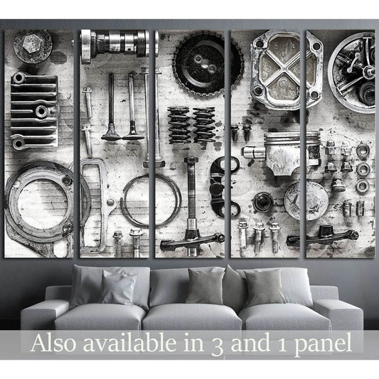 maintenance old parts of engine №1876 Ready to Hang Canvas PrintCanvas art arrives ready to hang, with hanging accessories included and no additional framing required. Every canvas print is hand-crafted, made on-demand at our workshop and expertly stretch