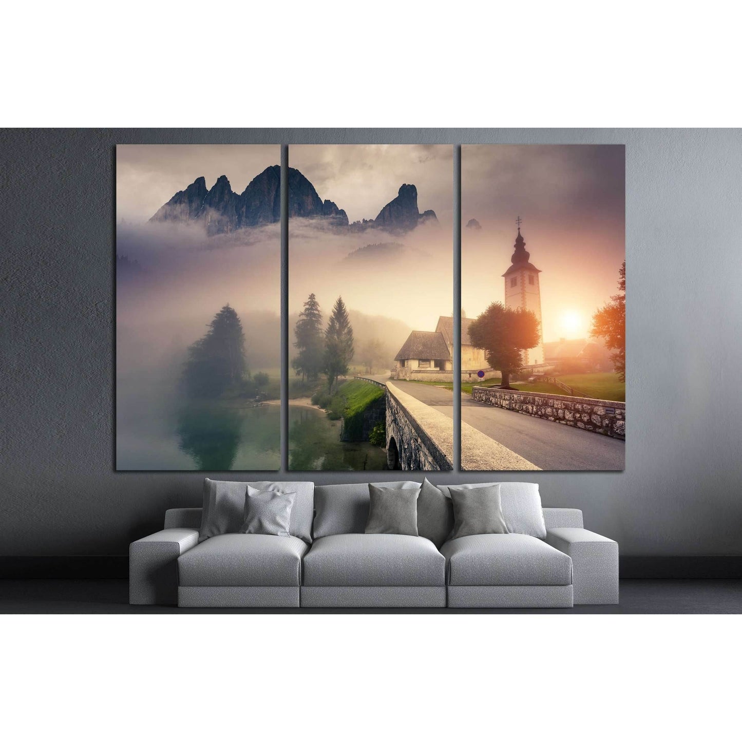 Majestic colorful foggy morning scene in the Triglav national park №2653 Ready to Hang Canvas PrintCanvas art arrives ready to hang, with hanging accessories included and no additional framing required. Every canvas print is hand-crafted, made on-demand a