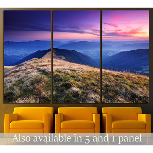 Majestic sunset in the mountains landscape №2674 Ready to Hang Canvas Print - Zellart Canvas Prints ALL_Products, s-2674
