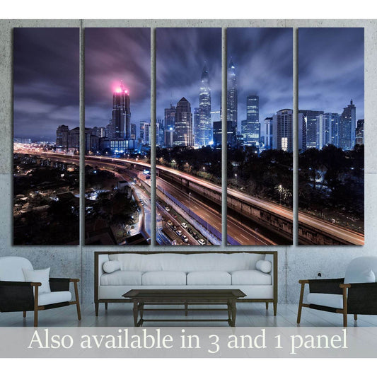 Malaysia Kuala Lumpur Gotham CIty №3043 Ready to Hang Canvas Print - Zellart Canvas Prints ALL_Products, s-3043