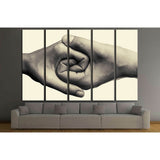 Male and female hands connected with each other together and forever. №2781 Ready to Hang Canvas Print