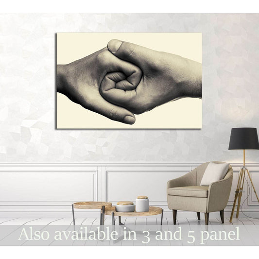 Male and female hands connected with each other together and forever. №2781 Ready to Hang Canvas Print - Zellart Canvas Prints ALL_Products, s-2781