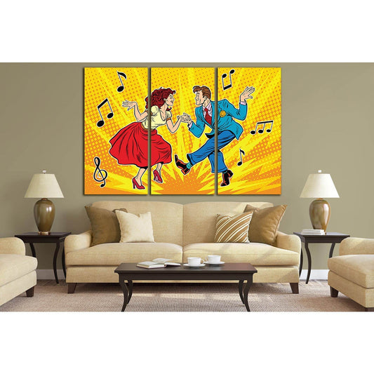 Man And Woman Dancing Vintage Pop Art №SL547 Ready to Hang Canvas Print - Zellart Canvas Prints 0new, ALL_Products, Pop ART