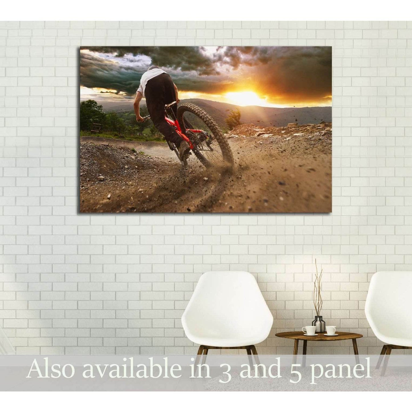Man on mountain bike rides on the trail on a stormy sunset №3252 Ready to Hang Canvas PrintCanvas art arrives ready to hang, with hanging accessories included and no additional framing required. Every canvas print is hand-crafted, made on-demand at our wo