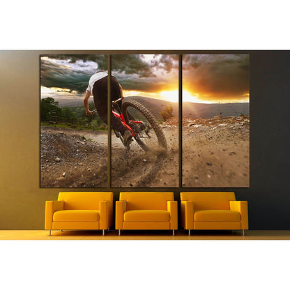 Man on mountain bike rides on the trail on a stormy sunset №3252 Ready to Hang Canvas PrintCanvas art arrives ready to hang, with hanging accessories included and no additional framing required. Every canvas print is hand-crafted, made on-demand at our wo