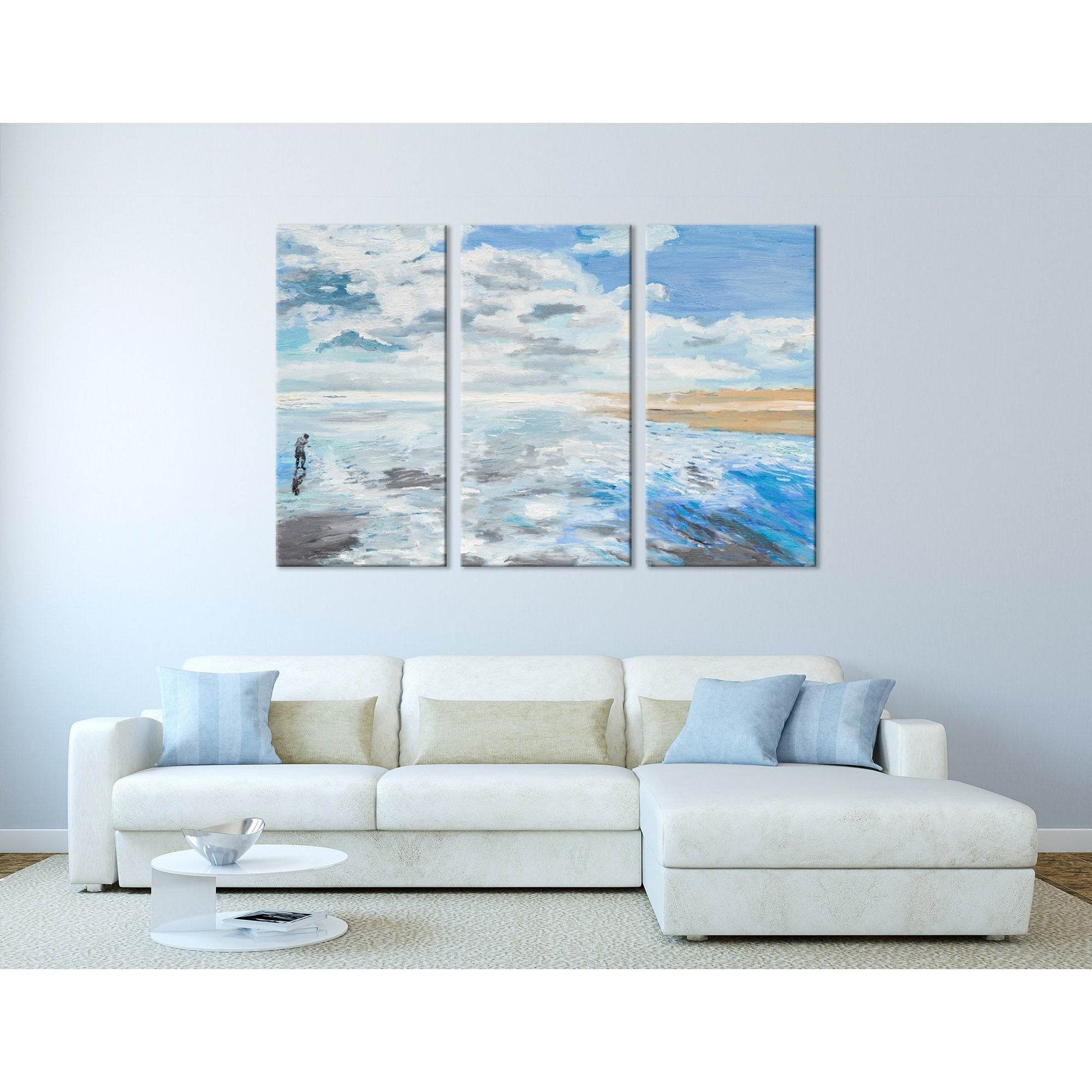 Man On The Seaside Abstract №04327 Ready to Hang Canvas Print - Zellart Canvas Prints ALL_Products
