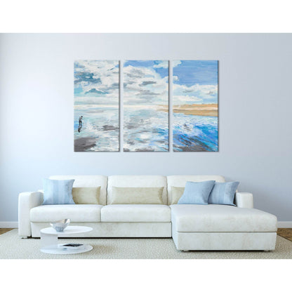 Man On The Seaside Abstract №04327 Ready to Hang Canvas Print - Zellart Canvas Prints ALL_Products