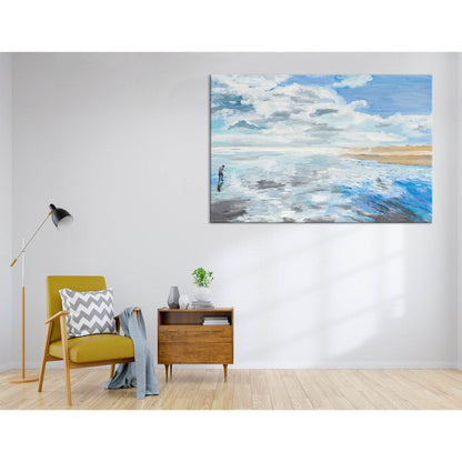Man On The Seaside Abstract №04327 Ready to Hang Canvas Print - Zellart Canvas Prints ALL_Products
