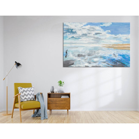 Man On The Seaside Abstract №04327 Ready to Hang Canvas Print - Zellart Canvas Prints ALL_Products