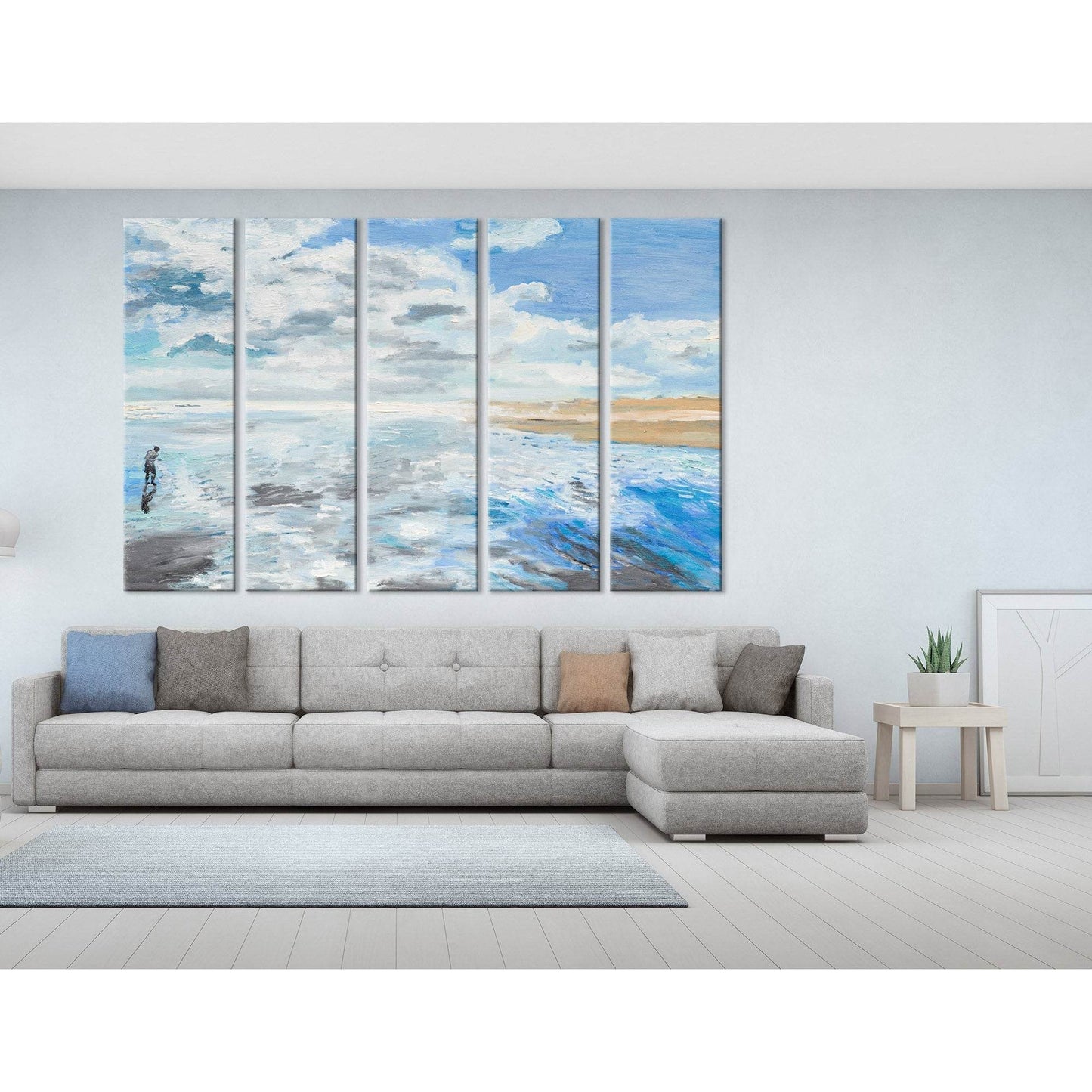Man On The Seaside Abstract №04327 Ready to Hang Canvas Print - Zellart Canvas Prints ALL_Products