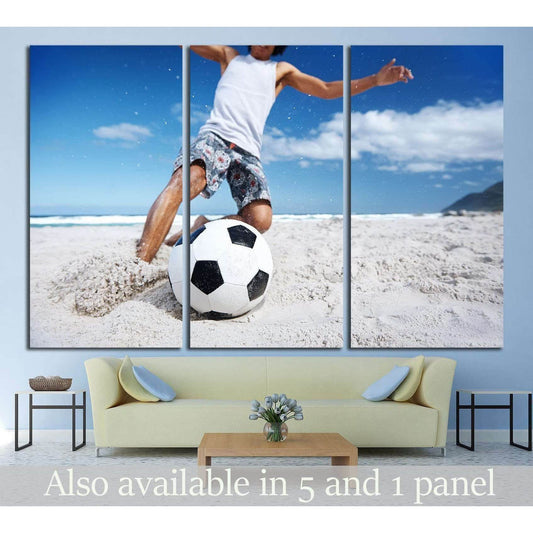 man playing soccer on beach №1372 Ready to Hang Canvas PrintCanvas art arrives ready to hang, with hanging accessories included and no additional framing required. Every canvas print is hand-crafted, made on-demand at our workshop and expertly stretched a