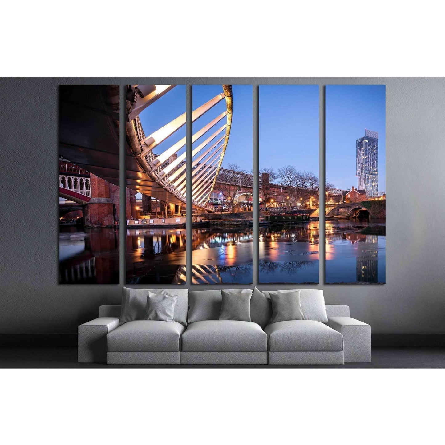 Manchester, North West England, River Irwell, Quay Street, Deansgate and the Chester Road №2051 Ready to Hang Canvas PrintCanvas art arrives ready to hang, with hanging accessories included and no additional framing required. Every canvas print is hand-cr