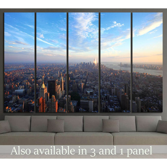 Manhattan at sunset №2634 Ready to Hang Canvas Print - Zellart Canvas Prints 0_NY_ART, ALL_Products, s-2634