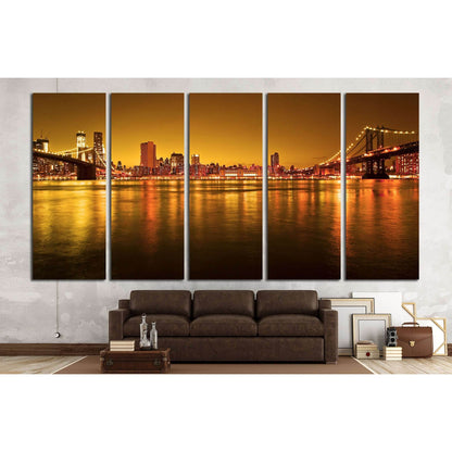 Manhattan Bridge and Manhattan skyline At Night №2603 Ready to Hang Canvas PrintCanvas art arrives ready to hang, with hanging accessories included and no additional framing required. Every canvas print is hand-crafted, made on-demand at our workshop and