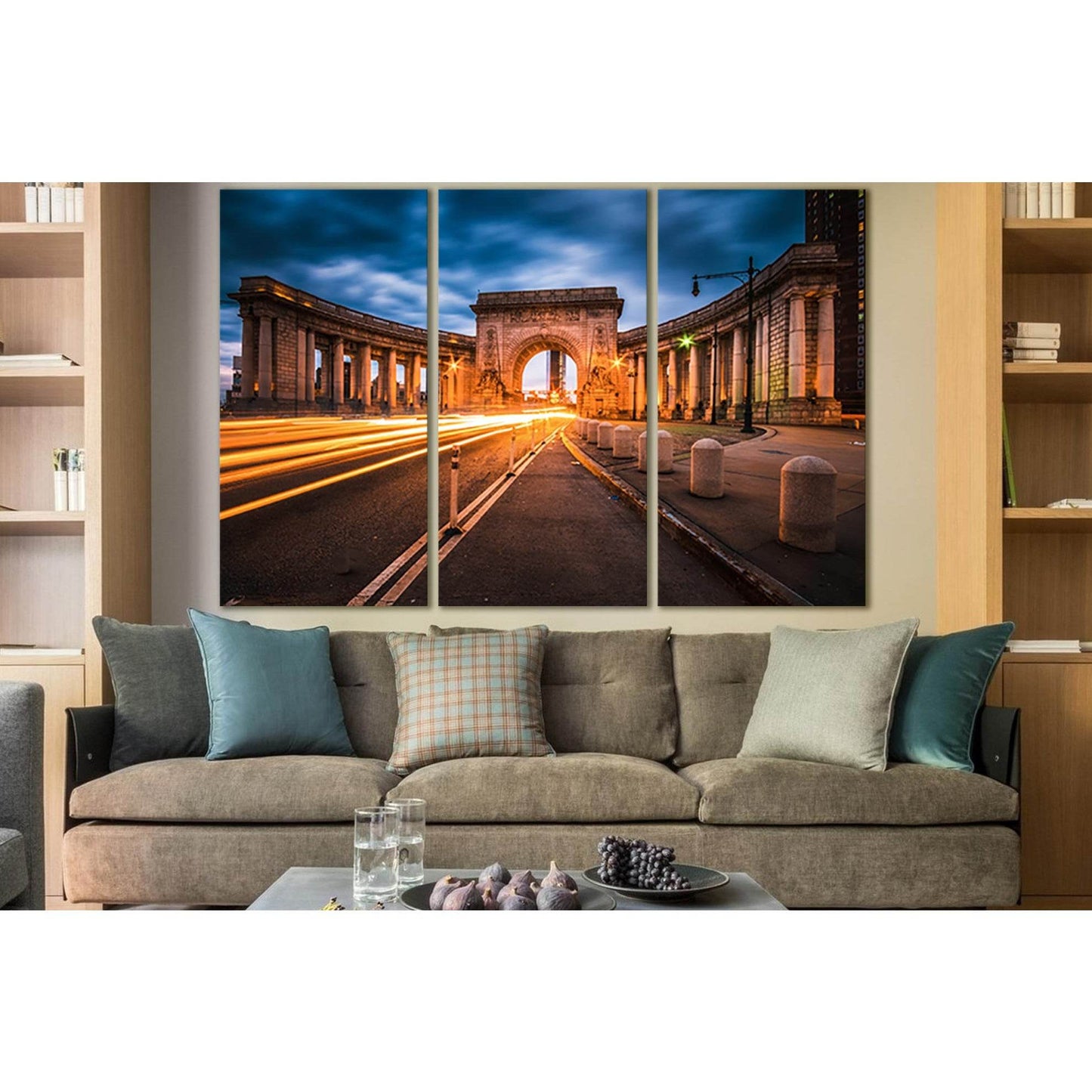 Manhattan Bridge Arch And Colonnade №SL1373 Ready to Hang Canvas Print - Zellart Canvas Prints 0_NY_ART, 0new, ALL_Products, Architecture