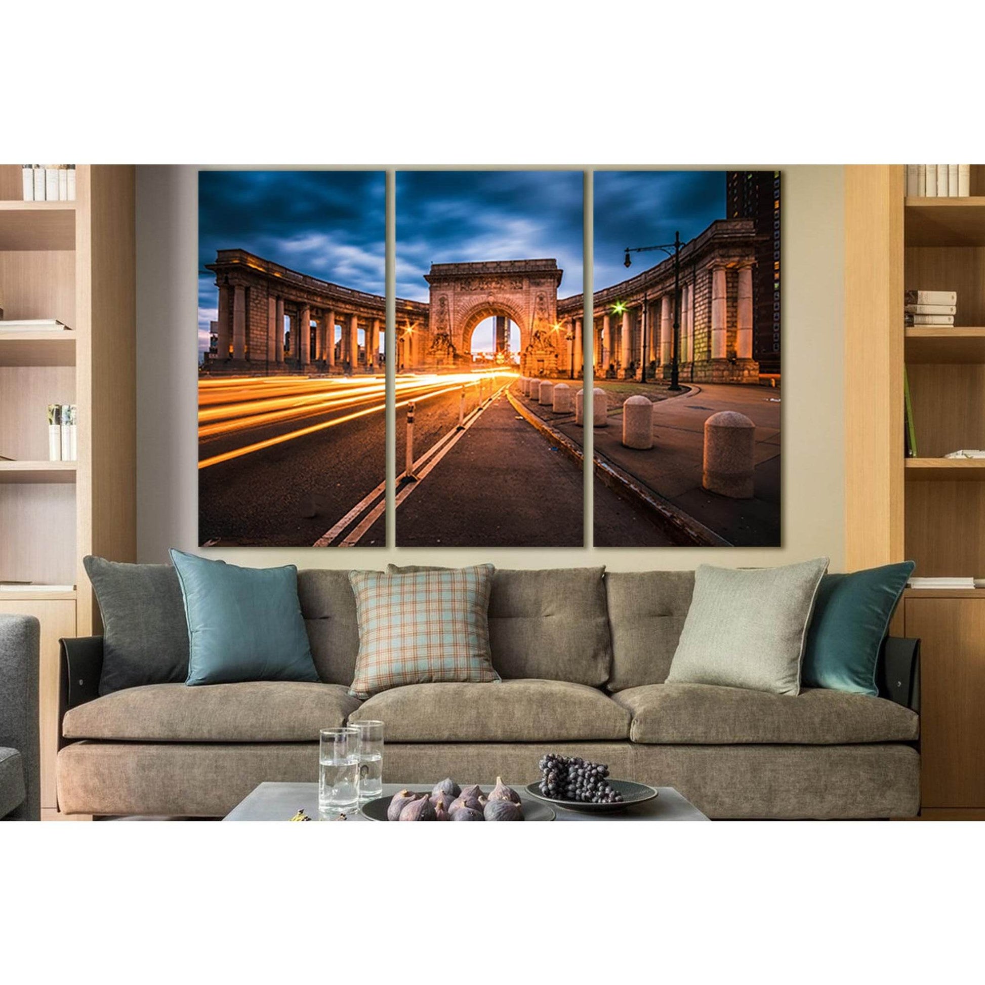 Manhattan Bridge Arch And Colonnade №SL1373 Ready to Hang Canvas Print - Zellart Canvas Prints 0_NY_ART, 0new, ALL_Products, Architecture