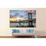 Manhattan Bridge at Sunset №866 Ready to Hang Canvas Print