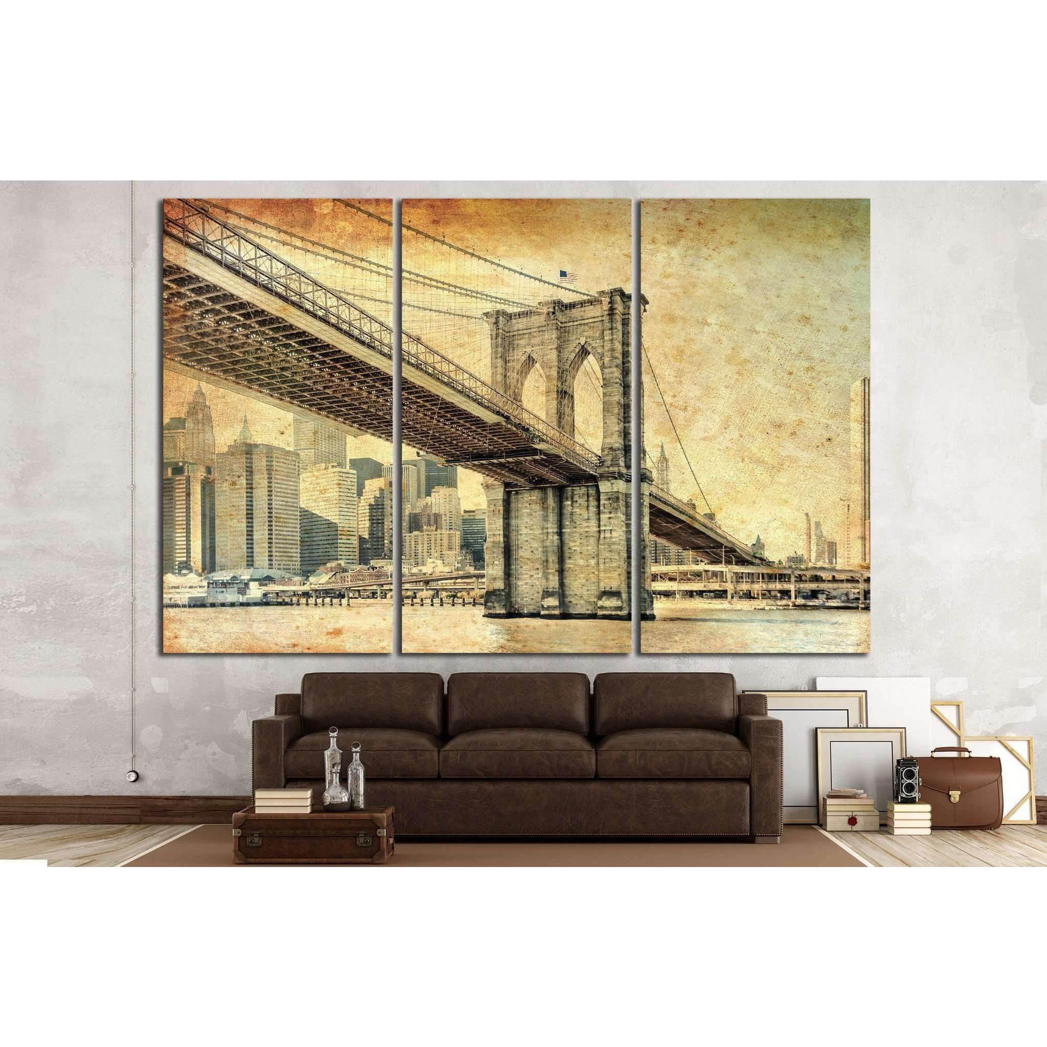 Manhattan Bridge in New York №830 Ready to Hang Canvas Print