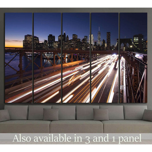Manhattan, Brooklyn Bridge №823 Ready to Hang Canvas Print - Zellart Canvas Prints 0_NY_ART, ALL_Products, s-823