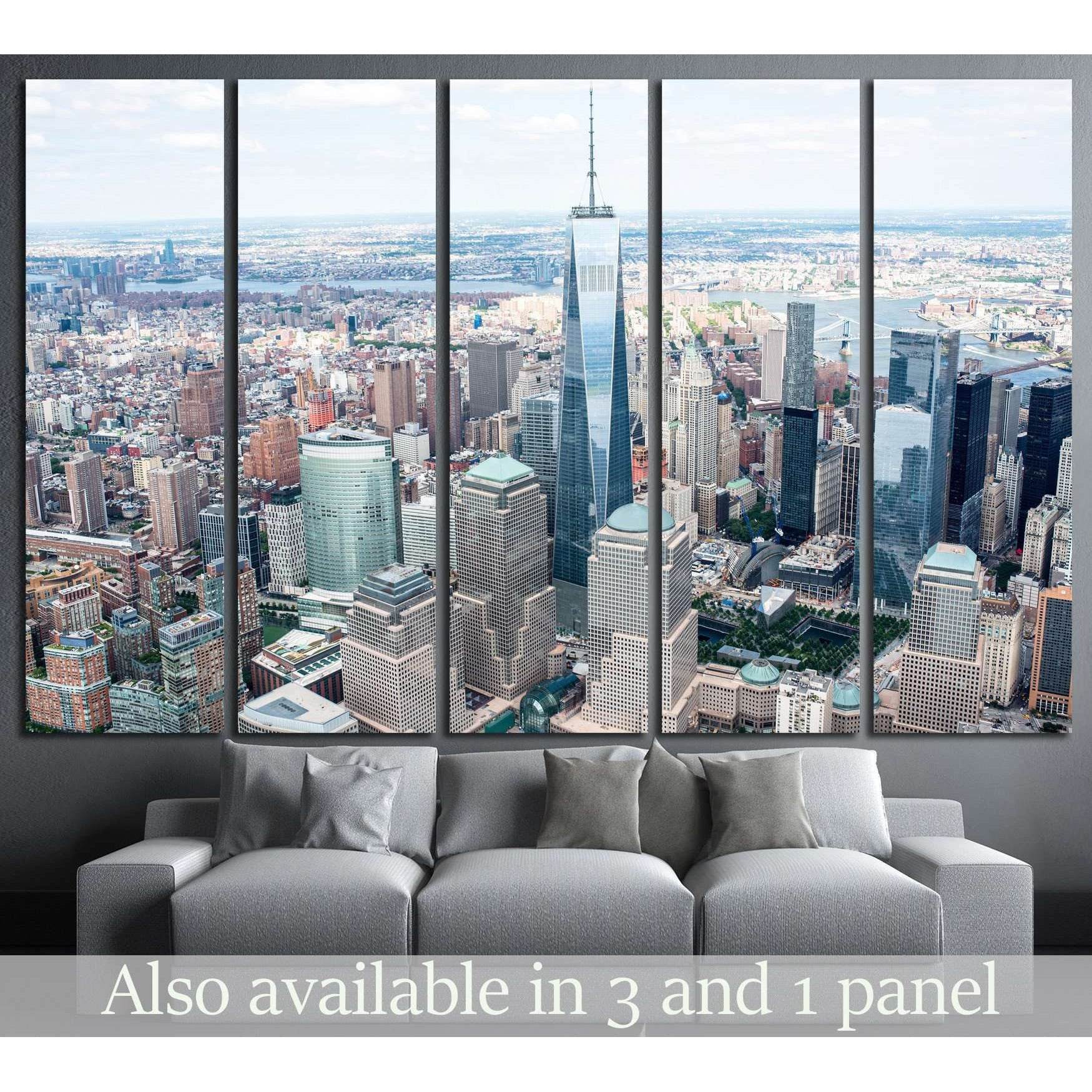 Manhattan from the air №1265 Ready to Hang Canvas Print - Zellart Canvas Prints 0_NY_ART, ALL_Products, s-1265