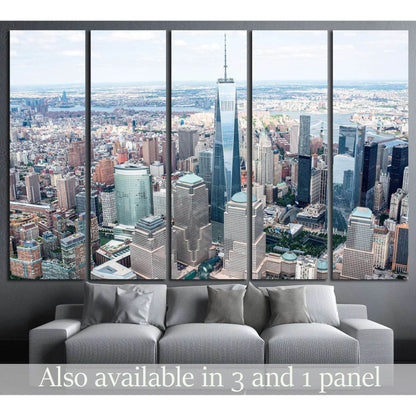 Manhattan from the air №1265 Ready to Hang Canvas Print - Zellart Canvas Prints 0_NY_ART, ALL_Products, s-1265