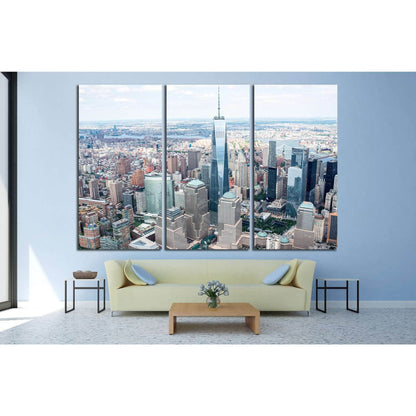 Manhattan from the air №1265 Ready to Hang Canvas Print - Zellart Canvas Prints 0_NY_ART, ALL_Products, s-1265
