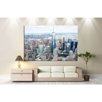 Manhattan from the air №1265 Ready to Hang Canvas Print - Zellart Canvas Prints 0_NY_ART, ALL_Products, s-1265
