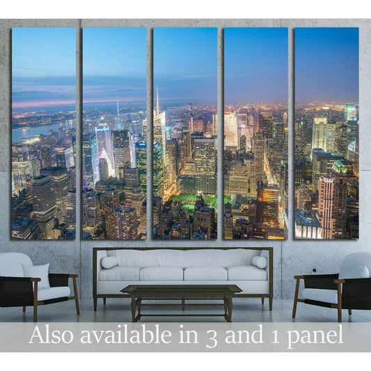 Manhattan Midtown from a rooftop. New York attracts 50 million tourists annually №2958 Ready to Hang Canvas Print - Zellart Canvas Prints 0_NY_ART, ALL_Products, s-2957