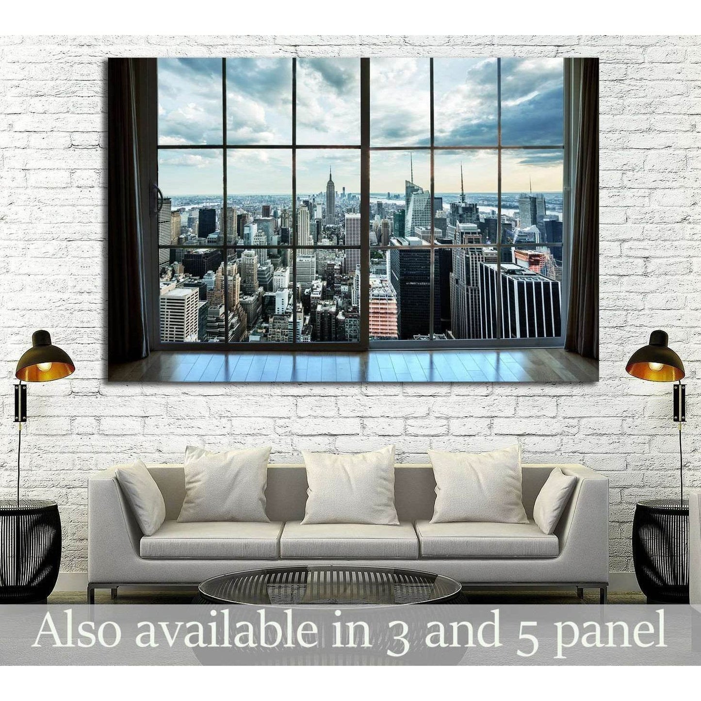 Manhattan New York City Skyline Buildings, Breathtaking Penthouse №2147 Ready to Hang Canvas Print - Zellart Canvas Prints 0_NY_ART, ALL_Products, s-2147