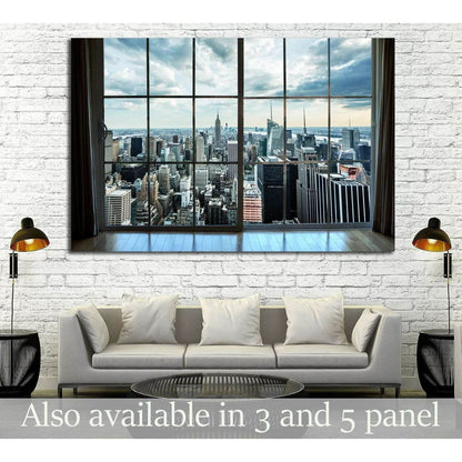 Manhattan New York City Skyline Buildings, Breathtaking Penthouse №2147 Ready to Hang Canvas Print - Zellart Canvas Prints 0_NY_ART, ALL_Products, s-2147
