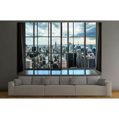 Manhattan New York City Skyline Buildings, Breathtaking Penthouse №2147 Ready to Hang Canvas Print - Zellart Canvas Prints 0_NY_ART, ALL_Products, s-2147