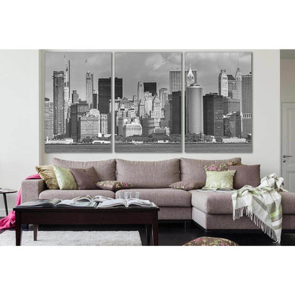 Manhattan New York №SL871 Ready to Hang Canvas Print - Zellart Canvas Prints 0_NY_ART, 0new, ALL_Products, Black & White Wall Art