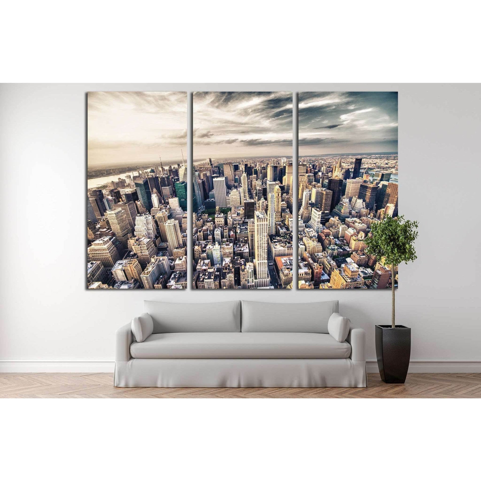 Manhattan skyline №786 Ready to Hang Canvas Print - Zellart Canvas Prints 0_NY_ART, ALL_Products, s-786