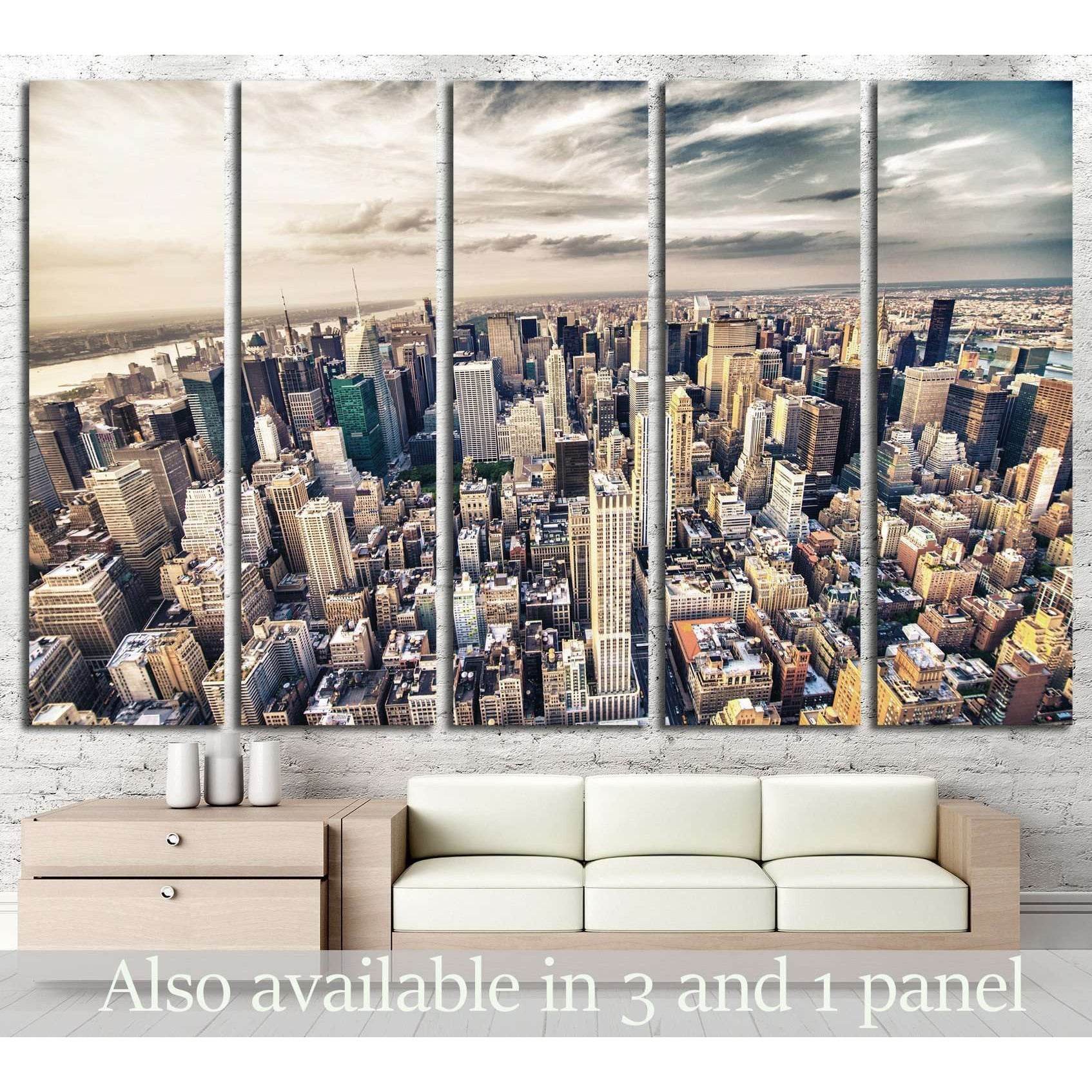 Manhattan skyline №786 Ready to Hang Canvas Print - Zellart Canvas Prints 0_NY_ART, ALL_Products, s-786