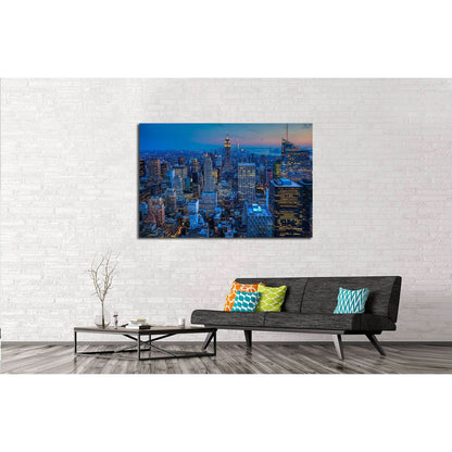 Manhattan Skyline after dark №2955 Ready to Hang Canvas PrintCanvas art arrives ready to hang, with hanging accessories included and no additional framing required. Every canvas print is hand-crafted, made on-demand at our workshop and expertly stretched