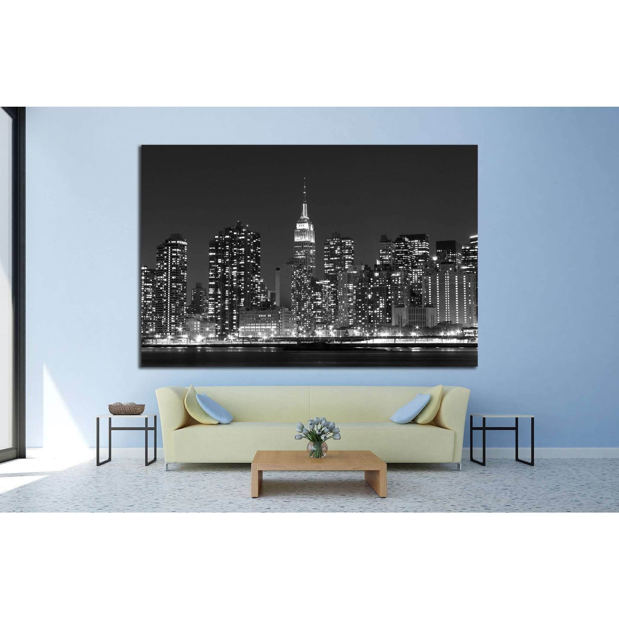 Manhattan skyline at Night №777 Ready to Hang Canvas Print