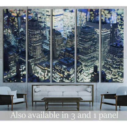 Manhattan Skyline ,New York City,blurred background №2054 Ready to Hang Canvas Print - Zellart Canvas Prints 0_NY_ART, ALL_Products, s-2054